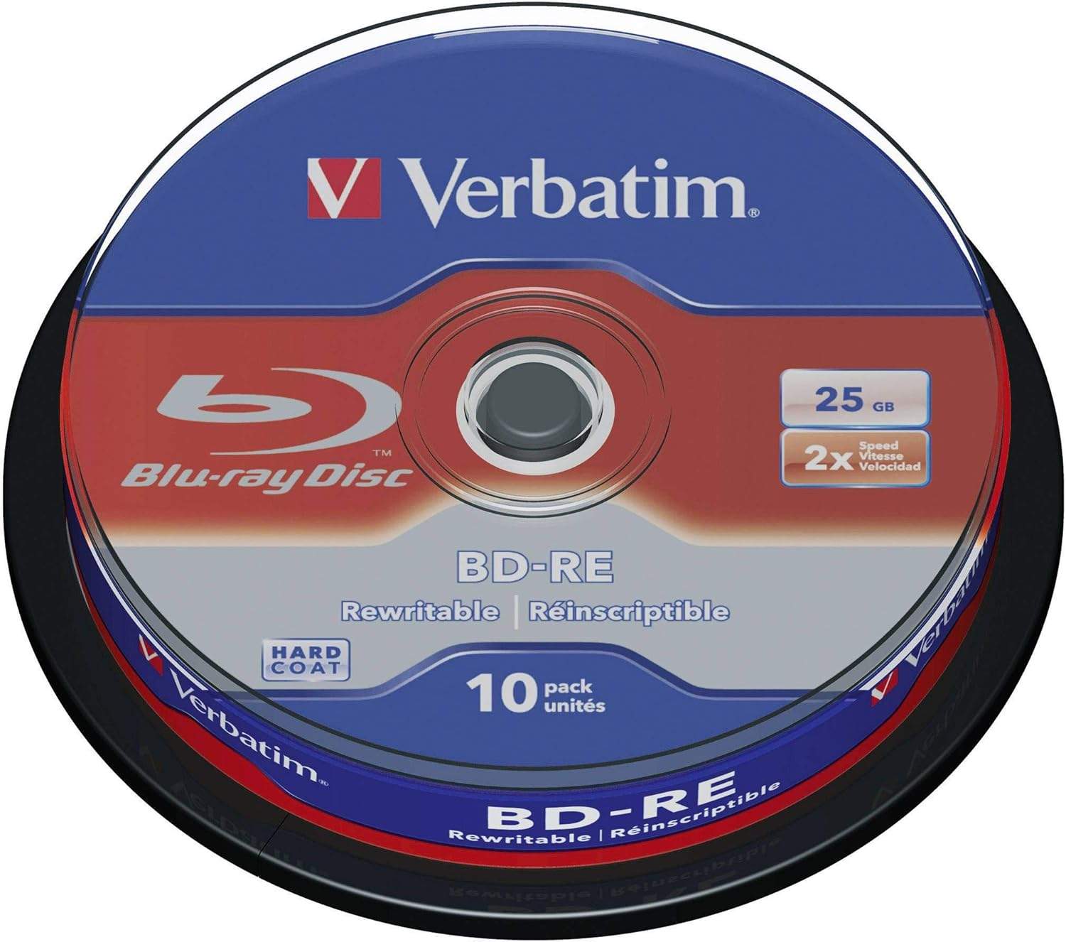 Jednowarstwowe Blu-ray VERBATIM BD-RE 25 GB – 10-pak