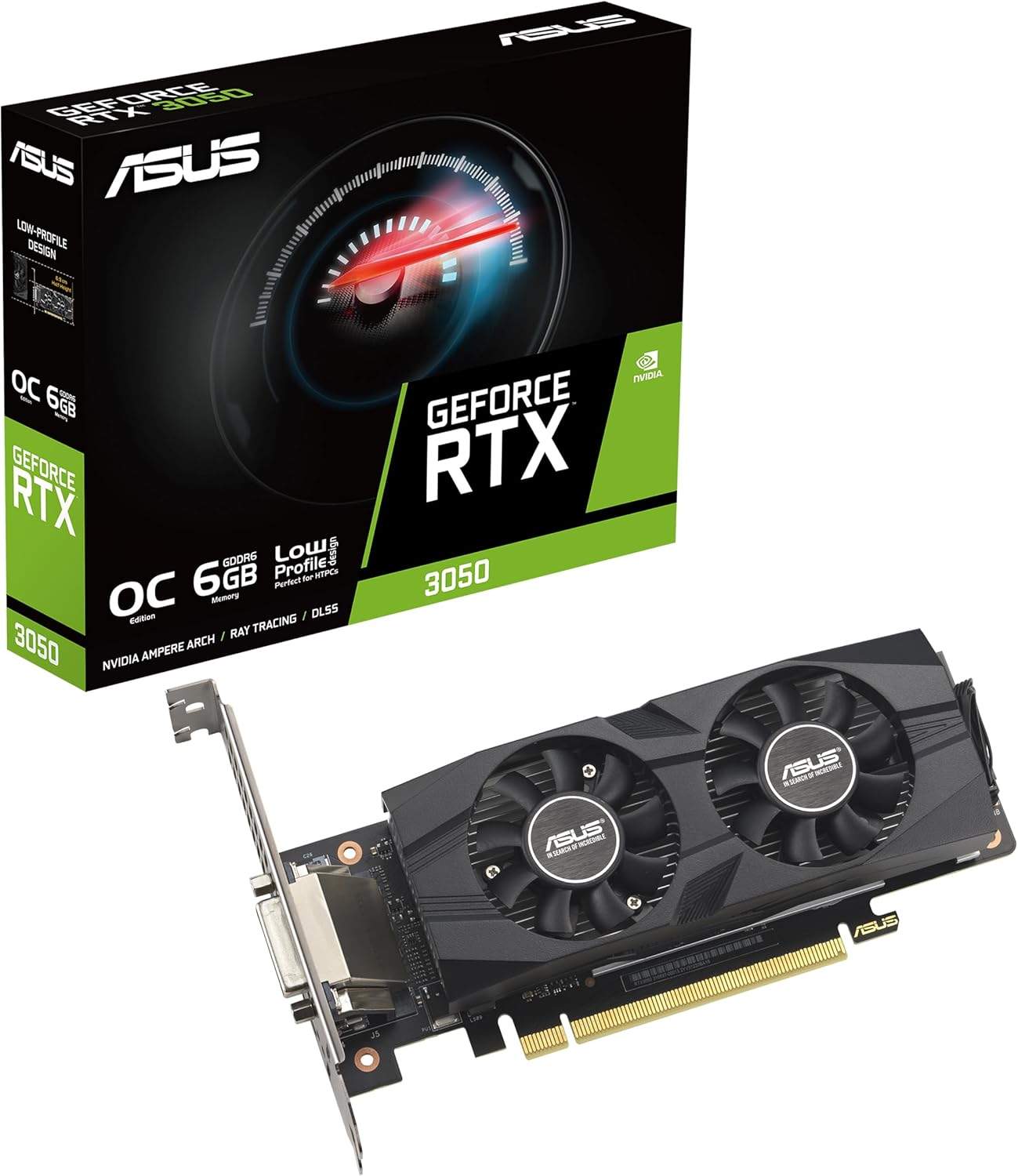 ASUS GeForce RTX 3050 6GB LP BRK OC – Widok z przodu