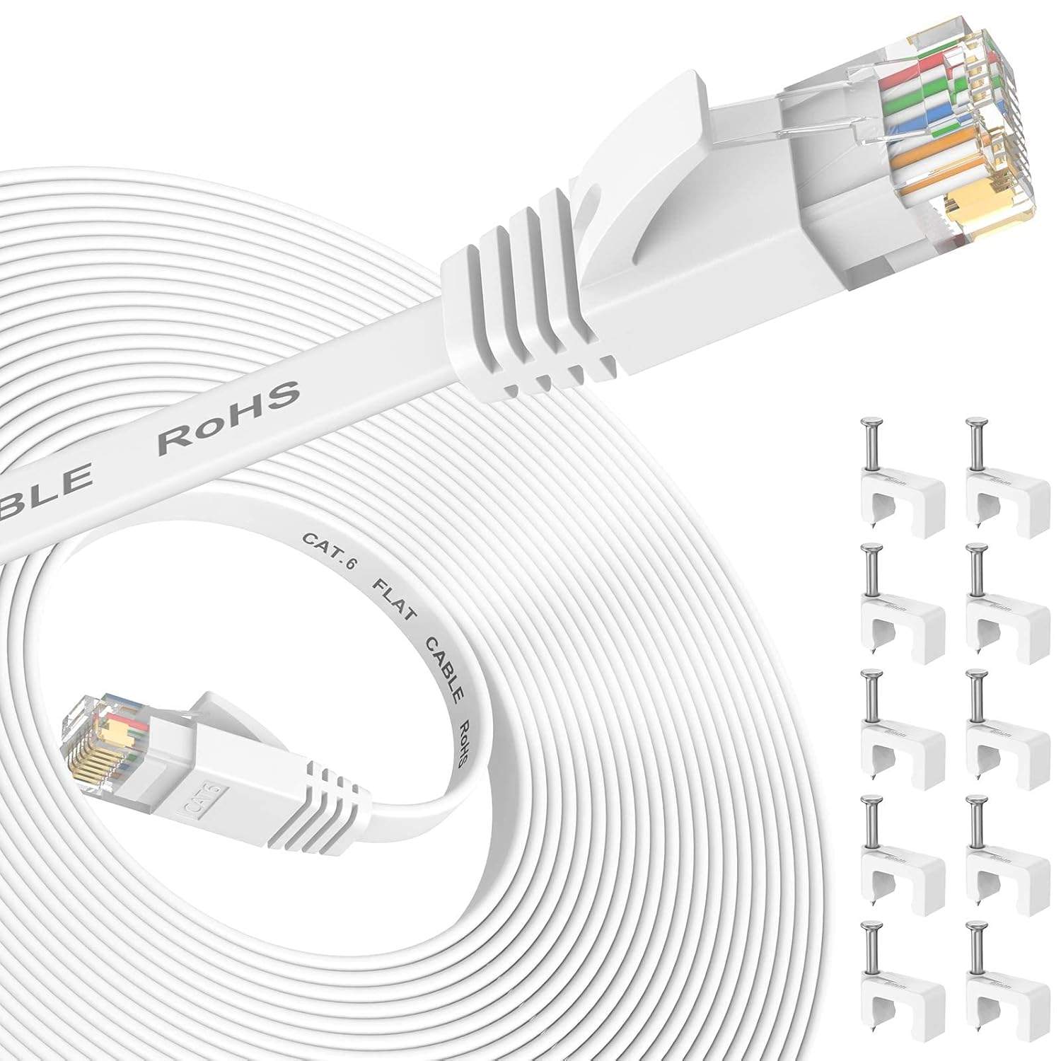 Nixsto Kabel Ethernet 10 m Cat 6 - Płaska konstrukcja