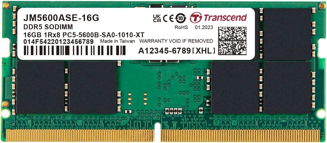 Transcend SO-DIMM 16 GB DDR5 5600 MHz - Widok z bliska