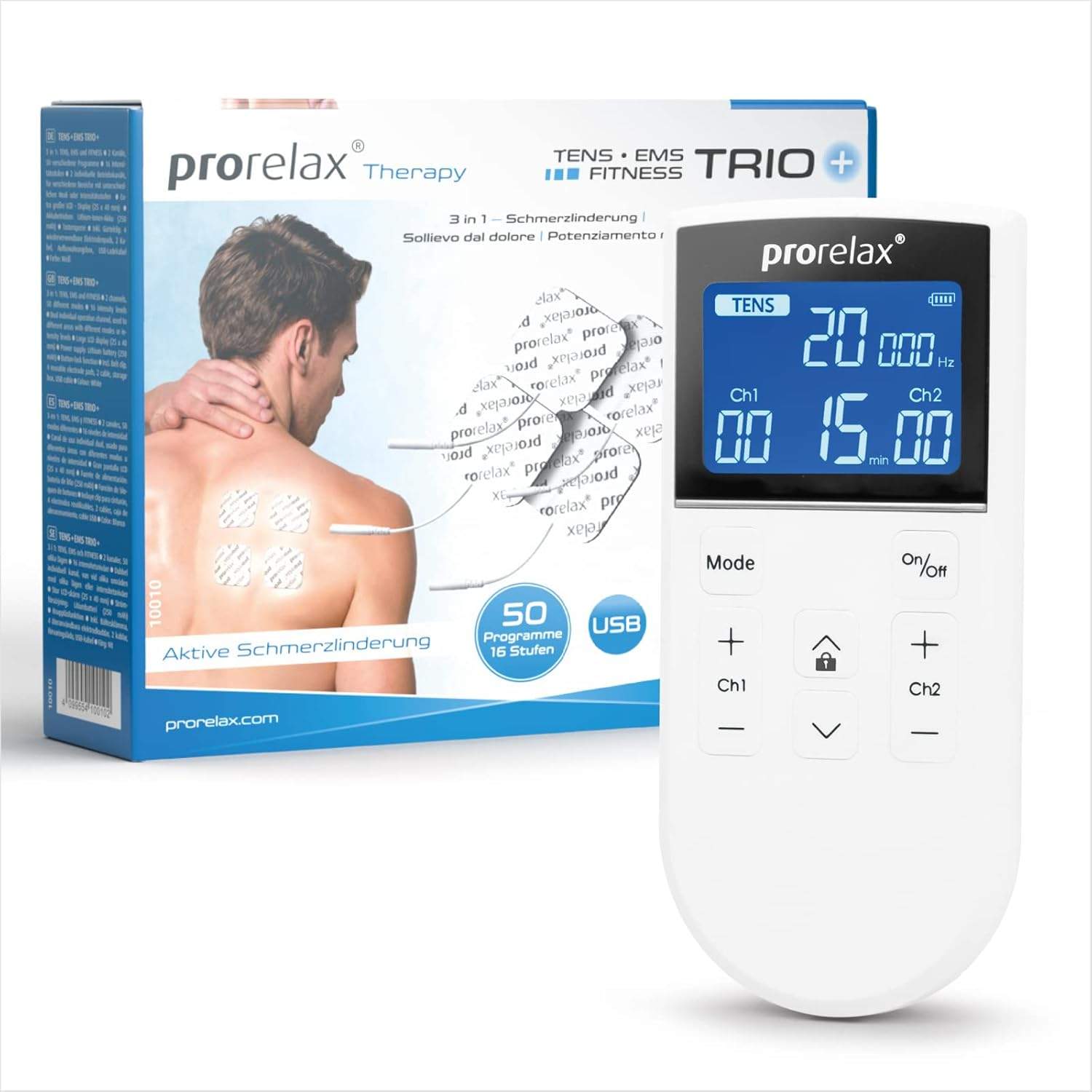 Prorelax Tens/Ems Trio+ – Elektrostymulator do relaksacji i łagodzenia bólu