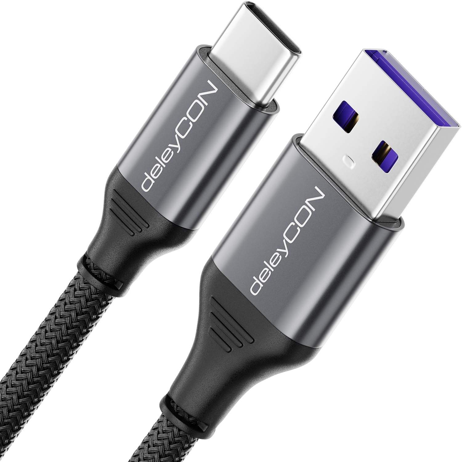 Kabel USB C deleyCON 5A w kolorze Space Grey