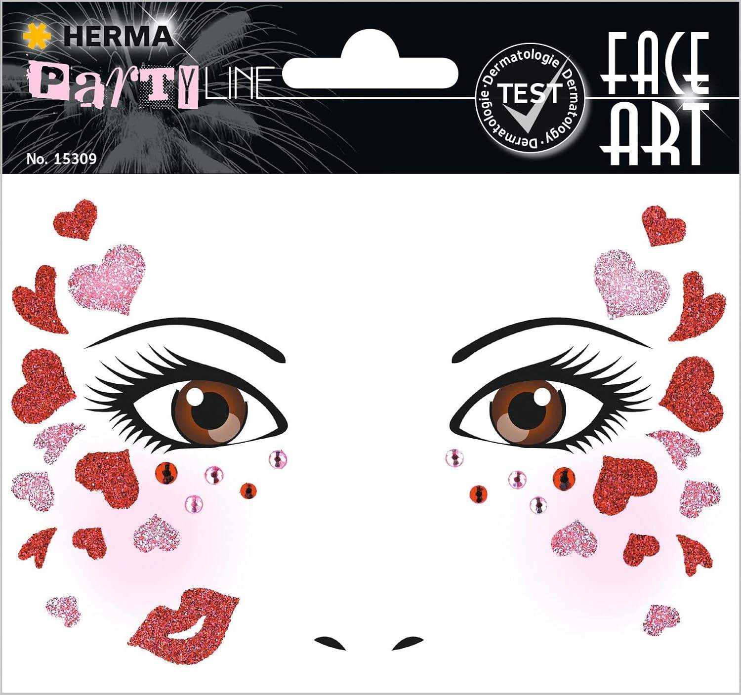 HERMA Face Art Sticker – Naklejki na twarz Love