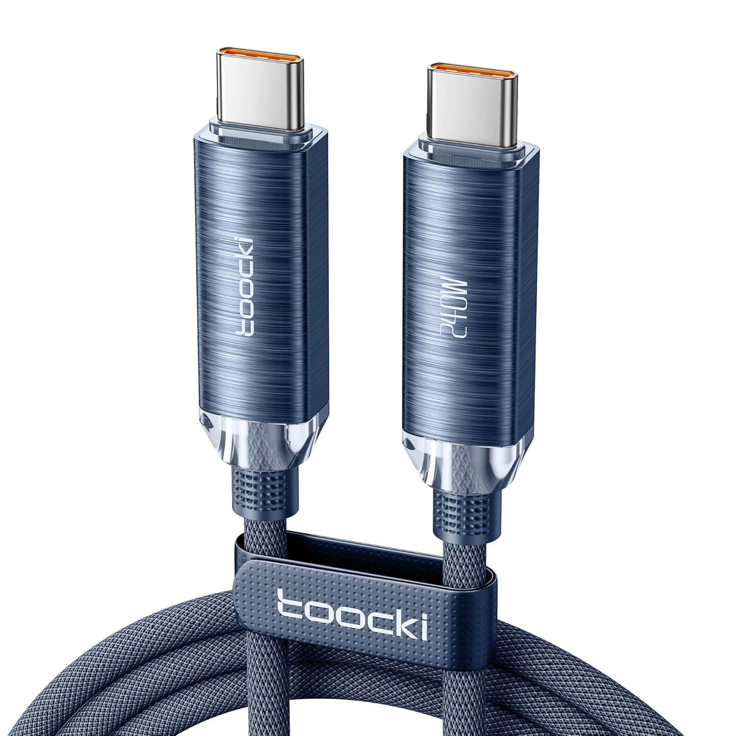 Niebieski kabel USB-C 240W do szybkiego ładowania