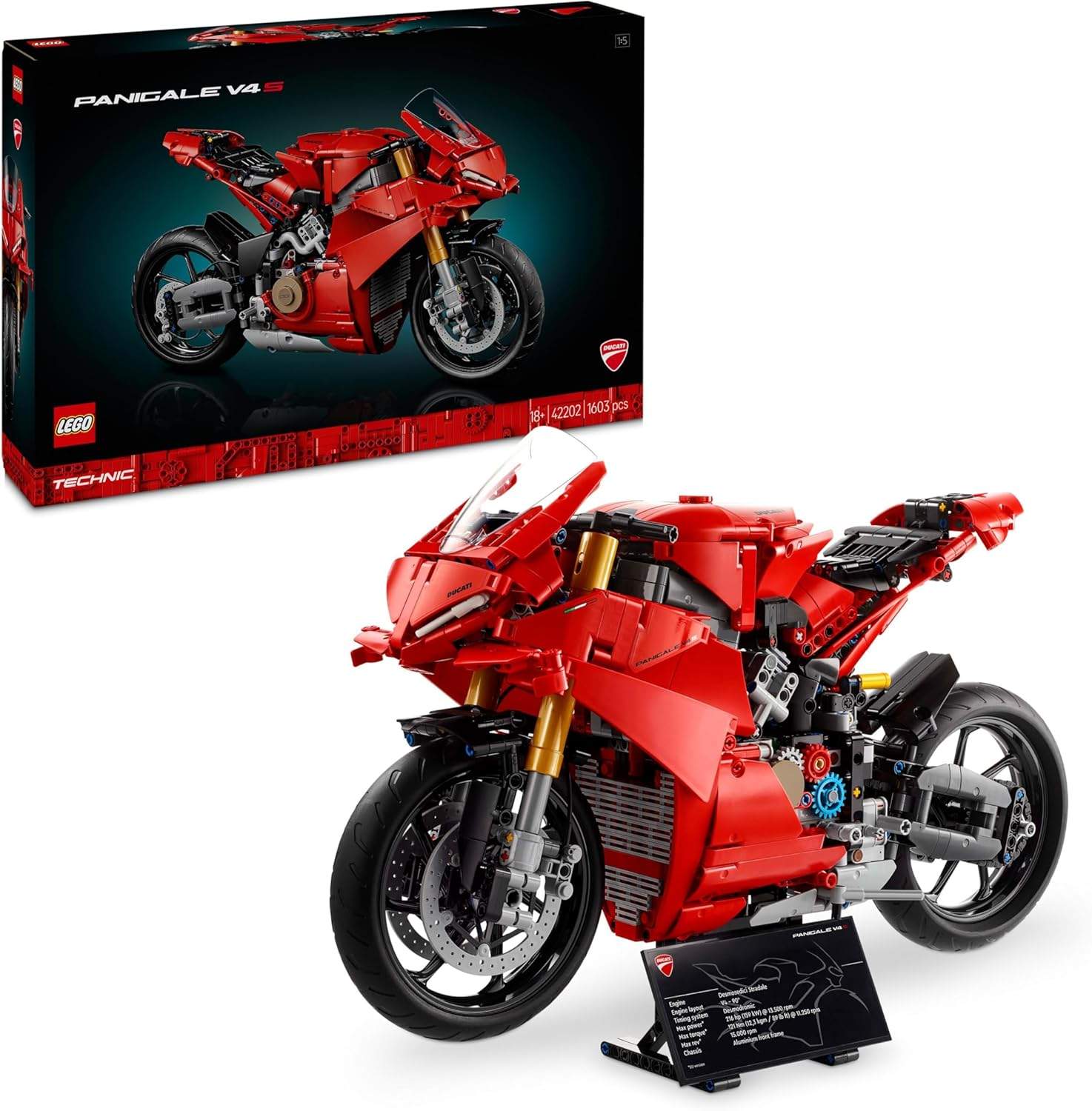 Widok zestawu LEGO Technic Ducati Panigale V4 S