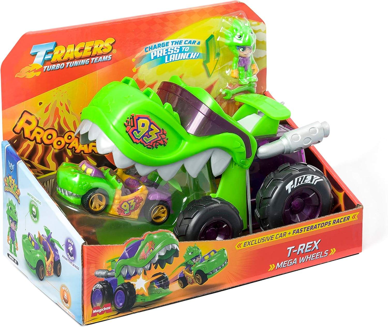 T-Racers Mega Wheels T-Rex – Wyrzutnia samochodów