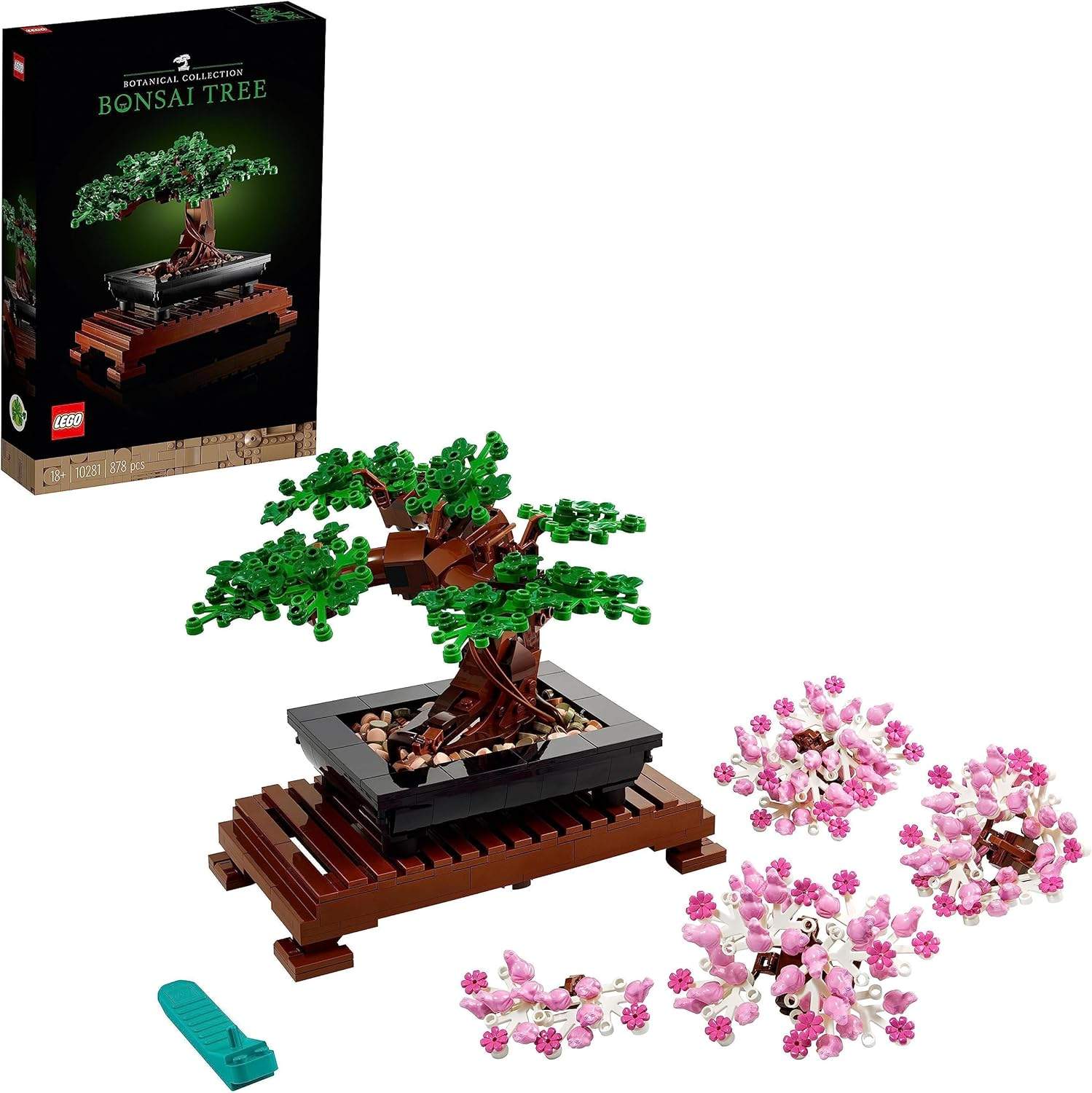 LEGO Drzewko Bonsai 10281 — widok z zielonymi liśćmi