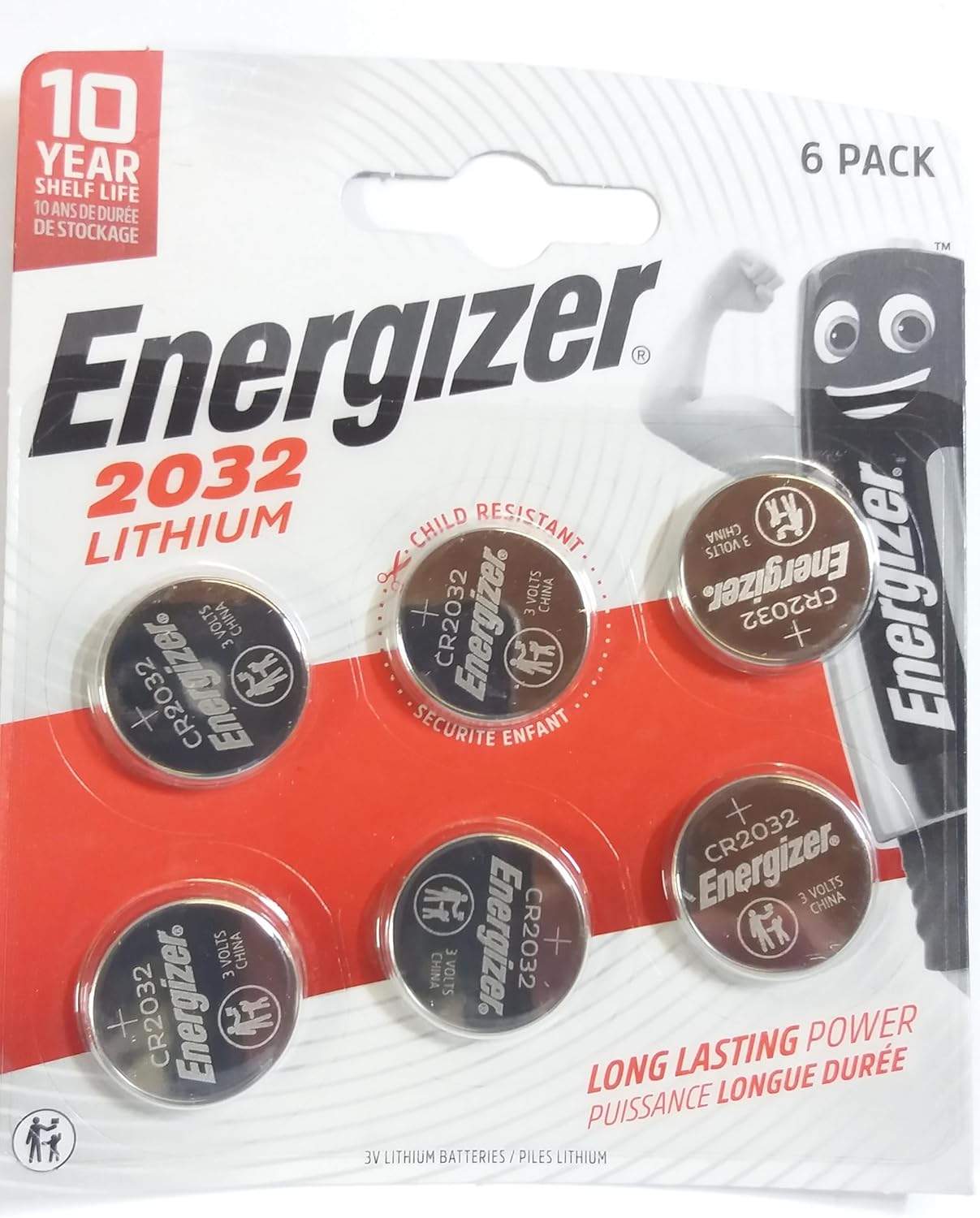 Opakowanie 6 baterii Energizer CR2032