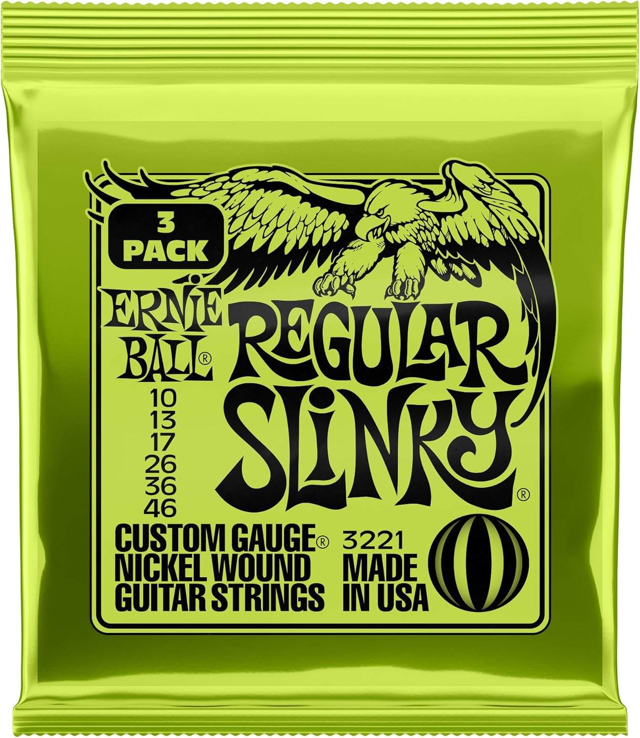 Zestaw 3 opakowań strun Ernie Ball Slinky 10-46