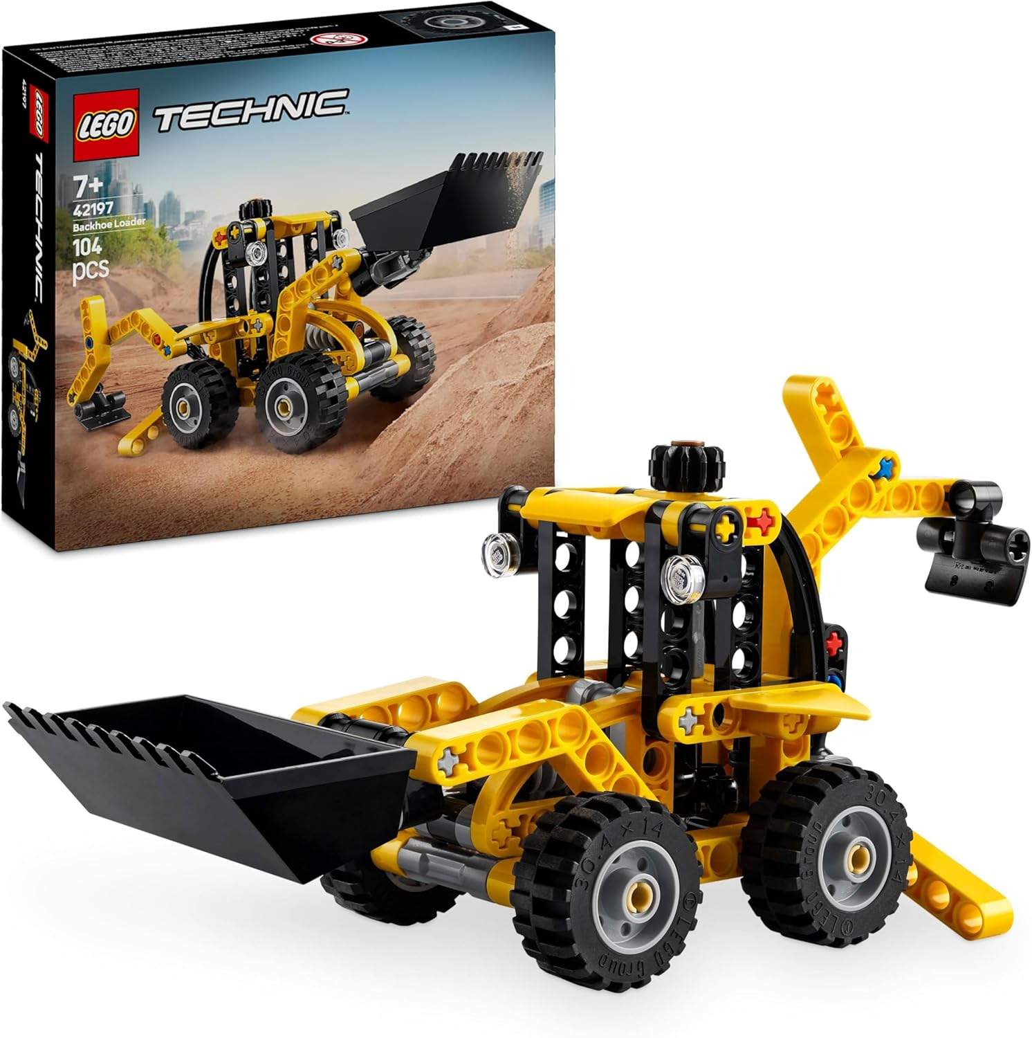 LEGO Technic Koparko-Ładowarka – widok z przodu