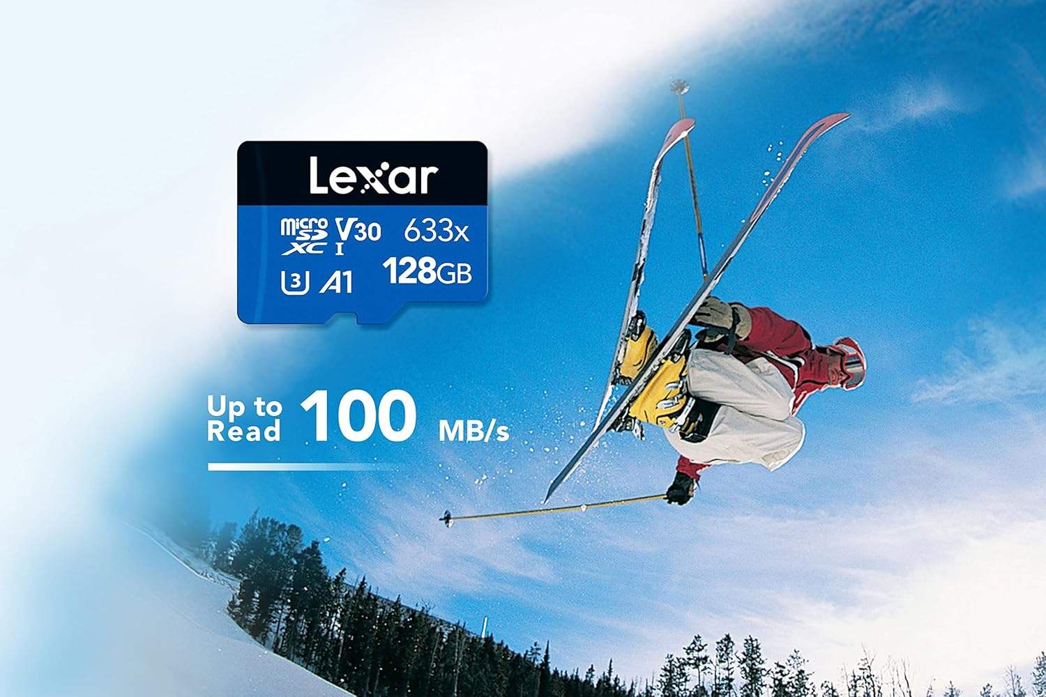 Lexar 633x 128GB Micro SD z adapterem – widok z przodu