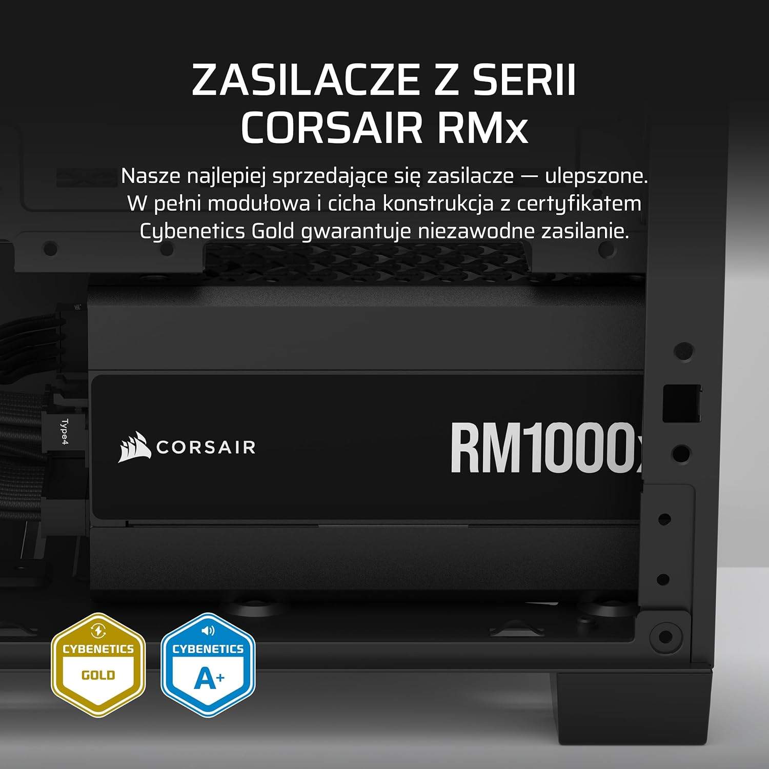 Corsair RM1000x – pełne okablowanie