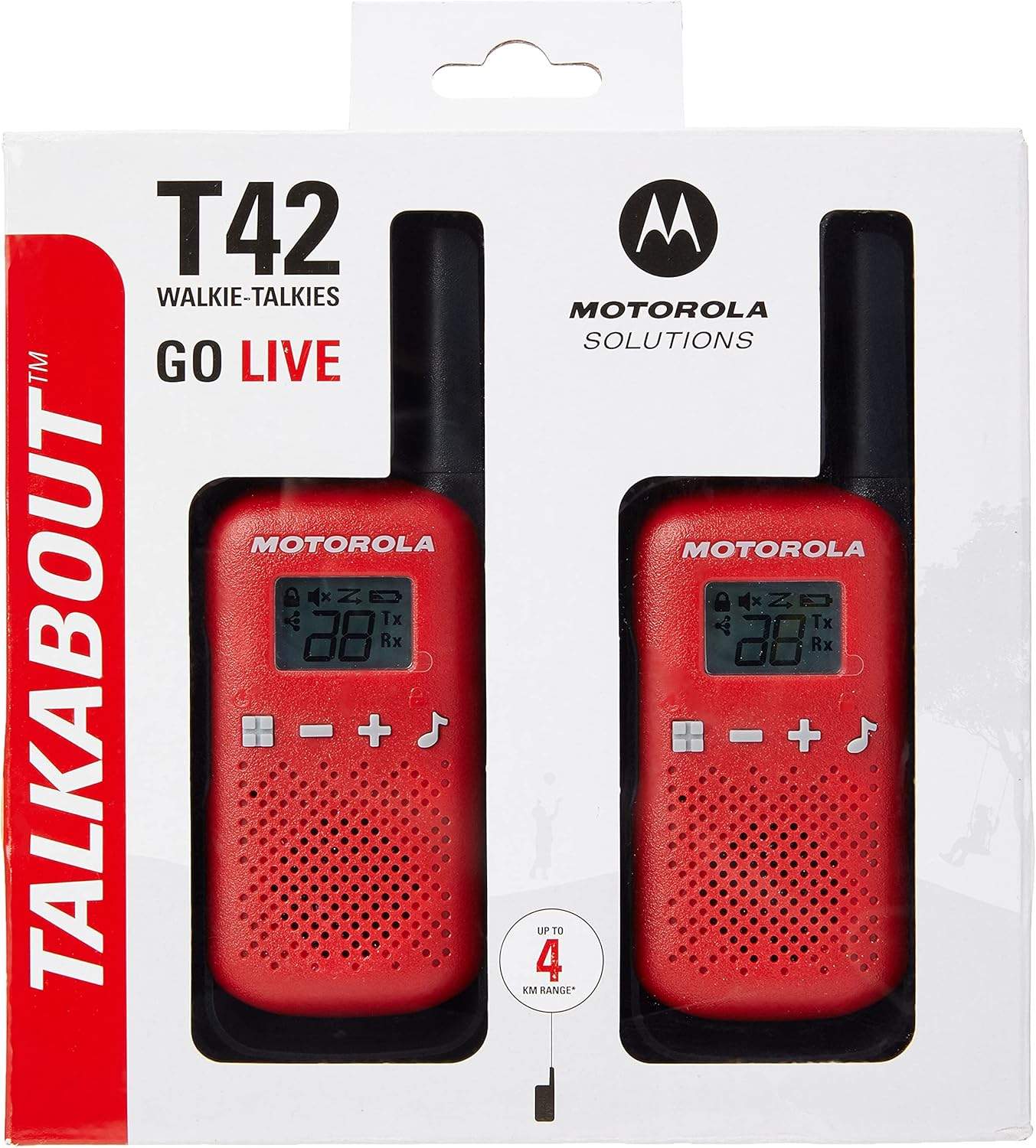 Motorola T42 Krótkofalówka w kolorze czerwonym i czarnym