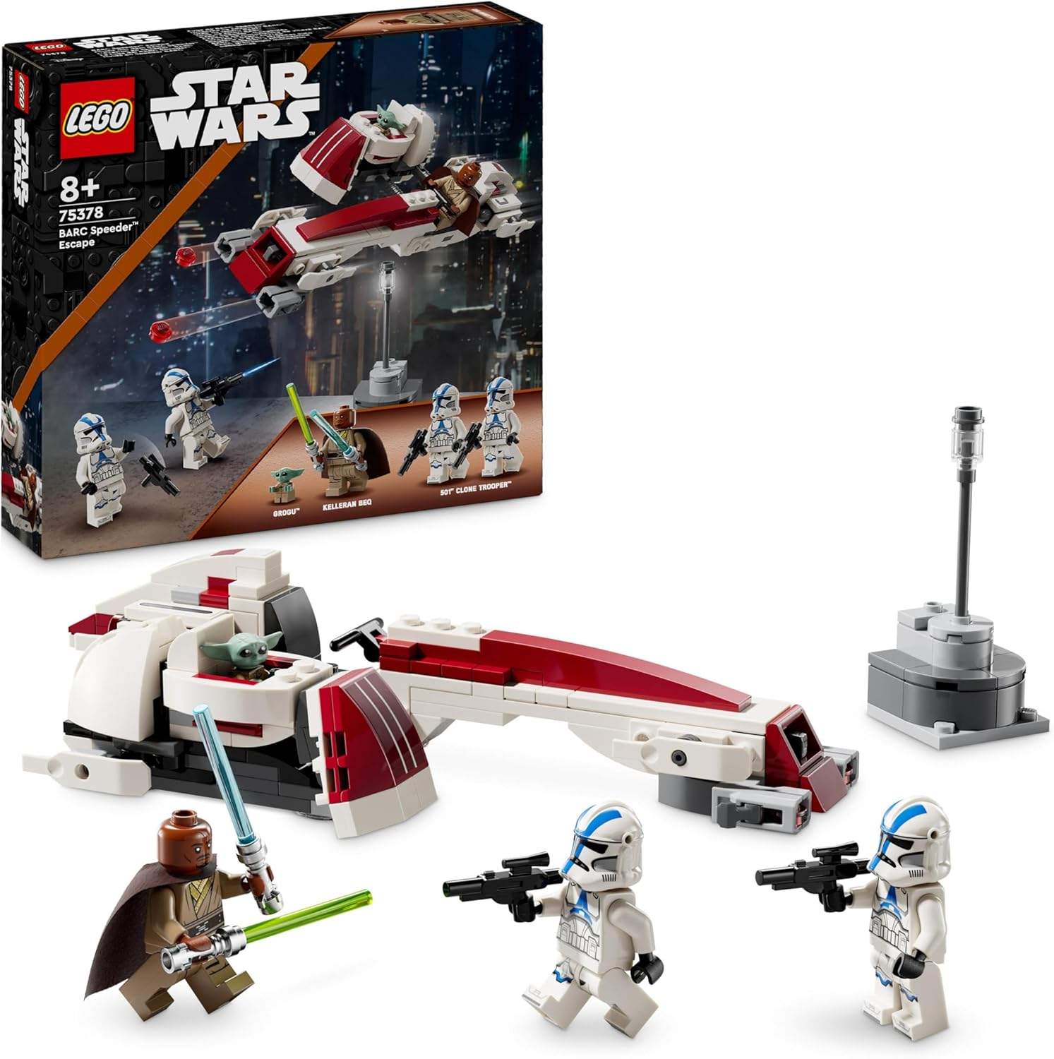 Śmigacz BARC LEGO Star Wars z widocznymi detalami konstrukcyjnymi