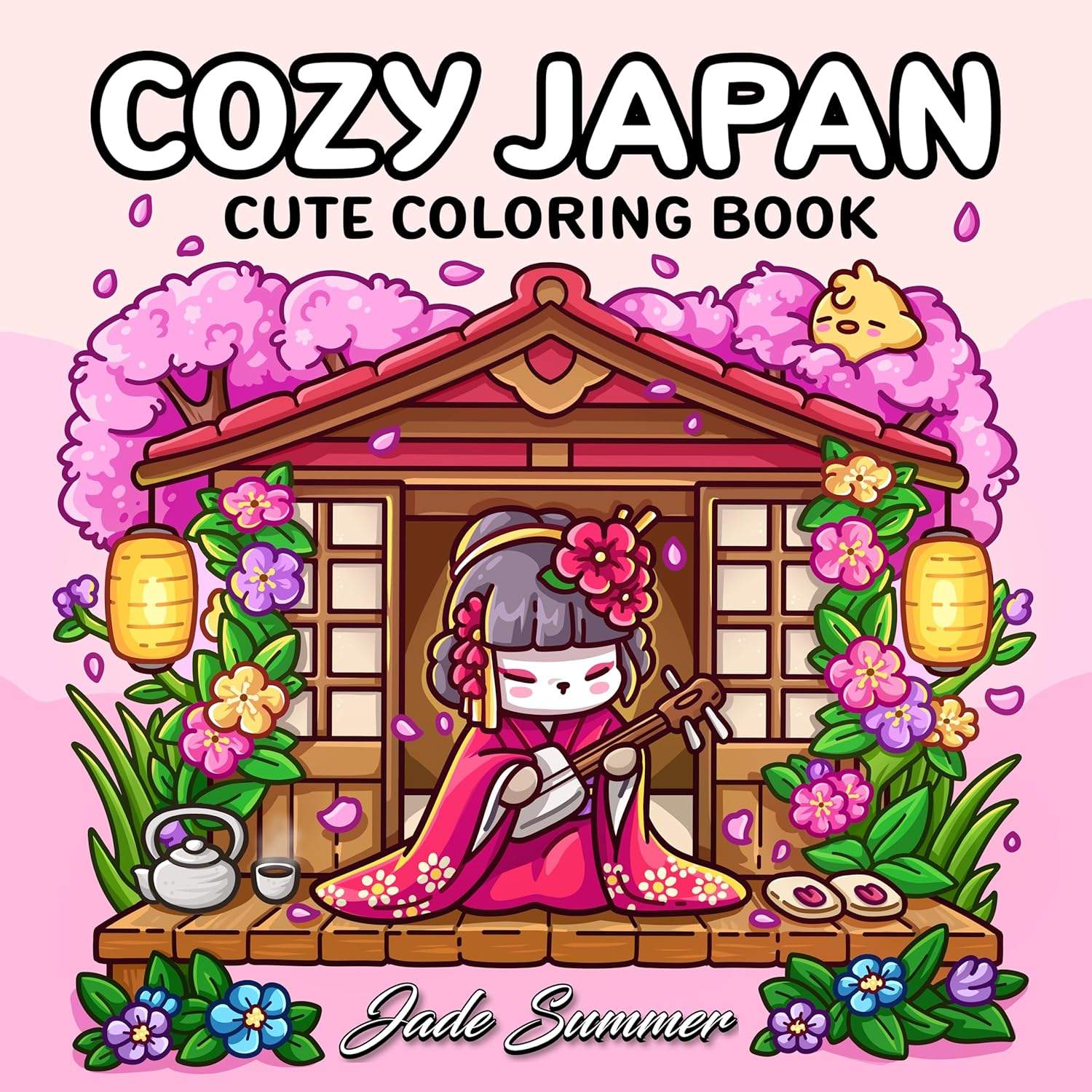 Kolorowanka Cozy Japan - przykładowa strona