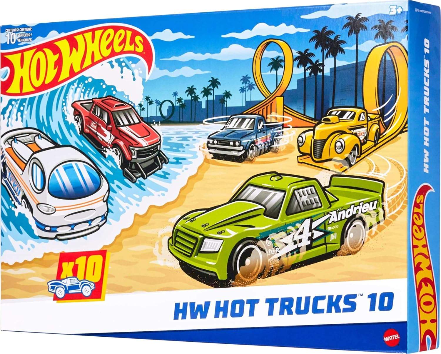 Hot Wheels 10-pak ciężarówek - Zestaw samochodów zabawek w skali 1:64