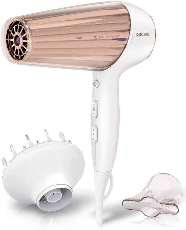 Philips DryCare – elegancka suszarka w kolorze białym i złotym
