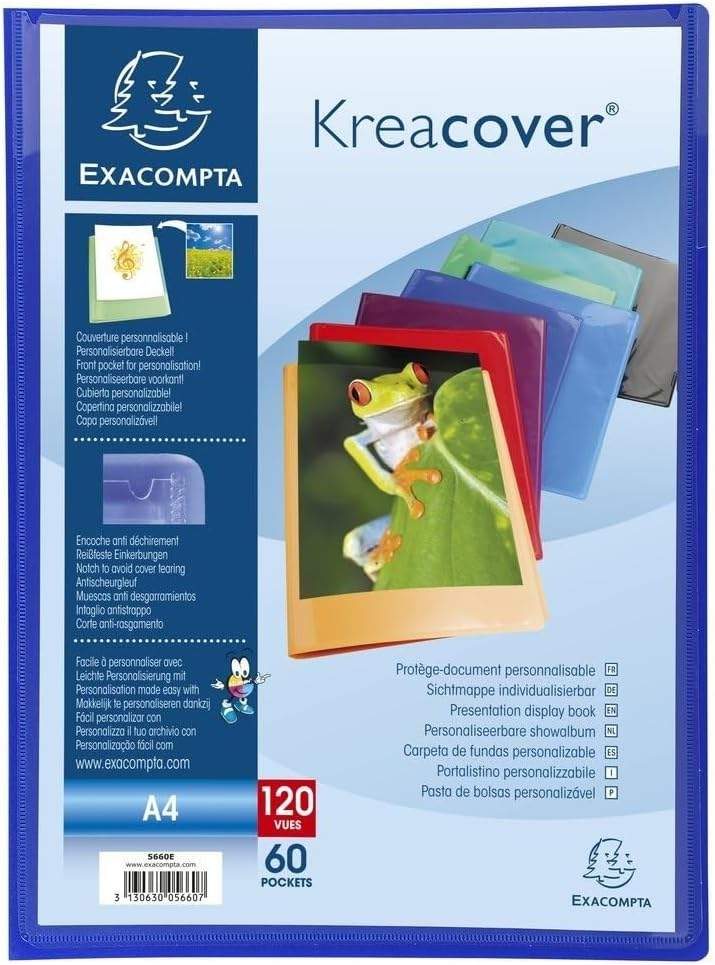 Exacompta album ofertowy z widocznymi przezroczystymi koszulkami na dokumenty A4
