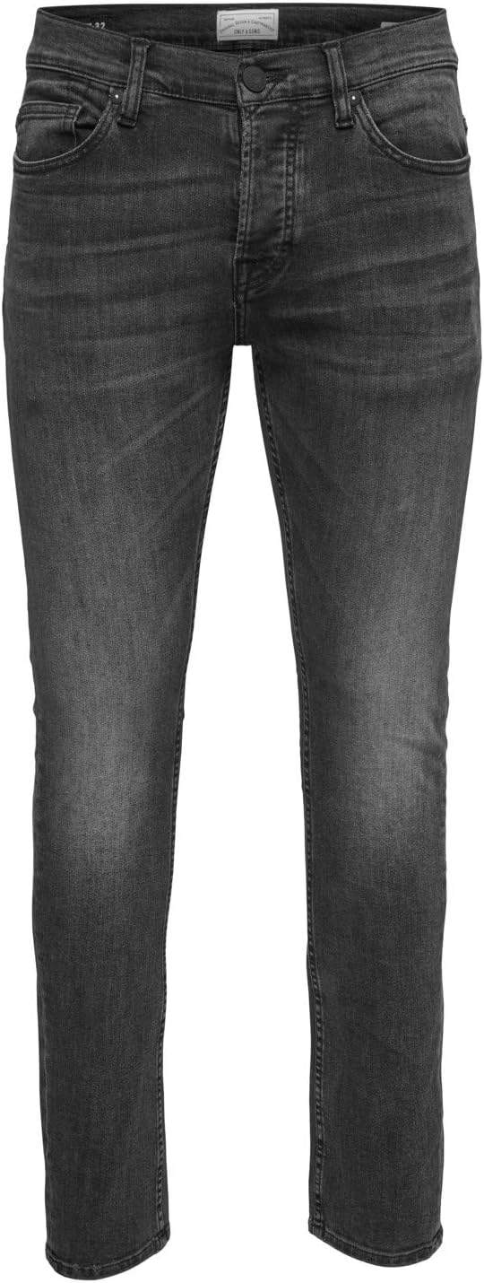Męskie jeansy slim ONLY & SONS w czarnym kolorze