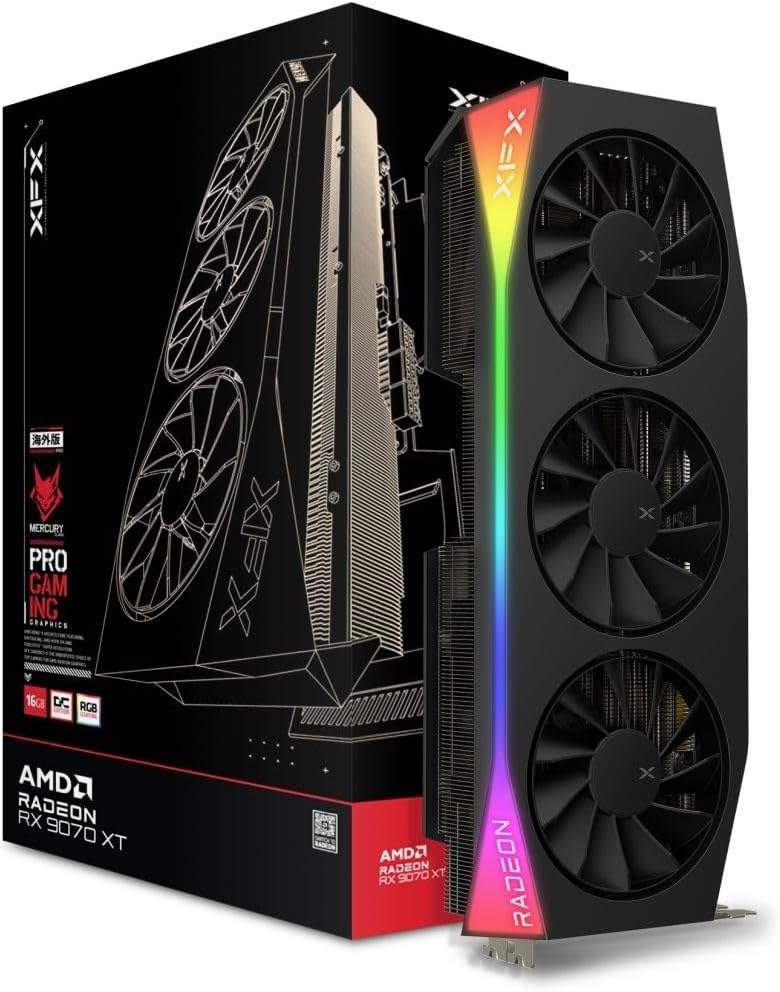 XFX Radeon RX 9070XT OC pod różnymi kątami