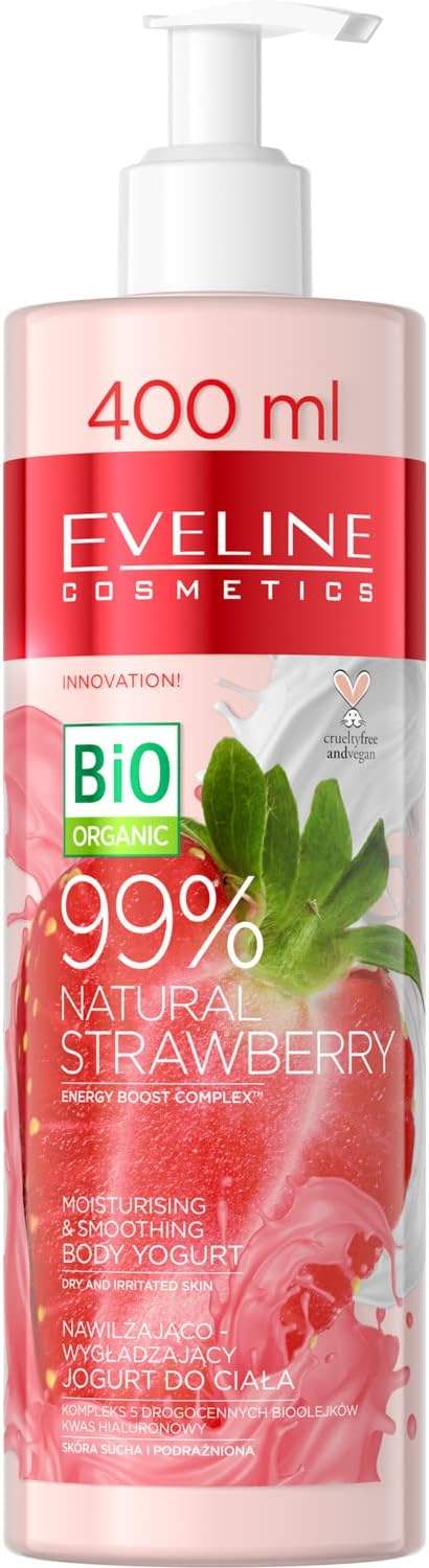 Jogurt do ciała Eveline Cosmetics 99% Natural Strawberry