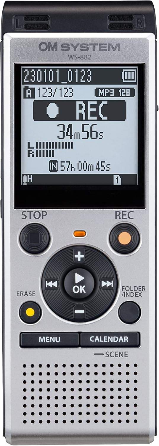 Dyktafon OM SYSTEM WS-882 widok z boku