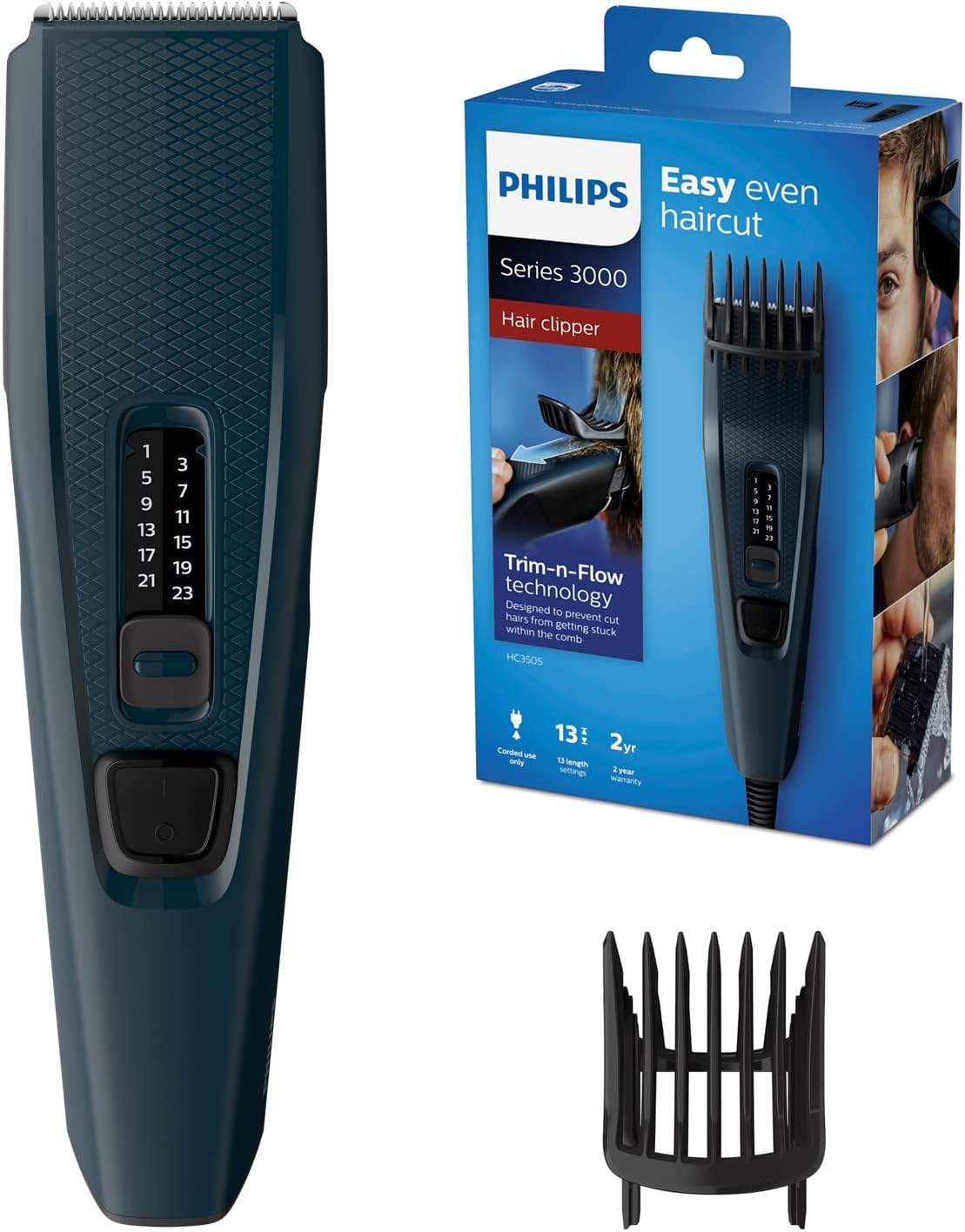 Maszynka do włosów Philips HC3505/15 w dłoni