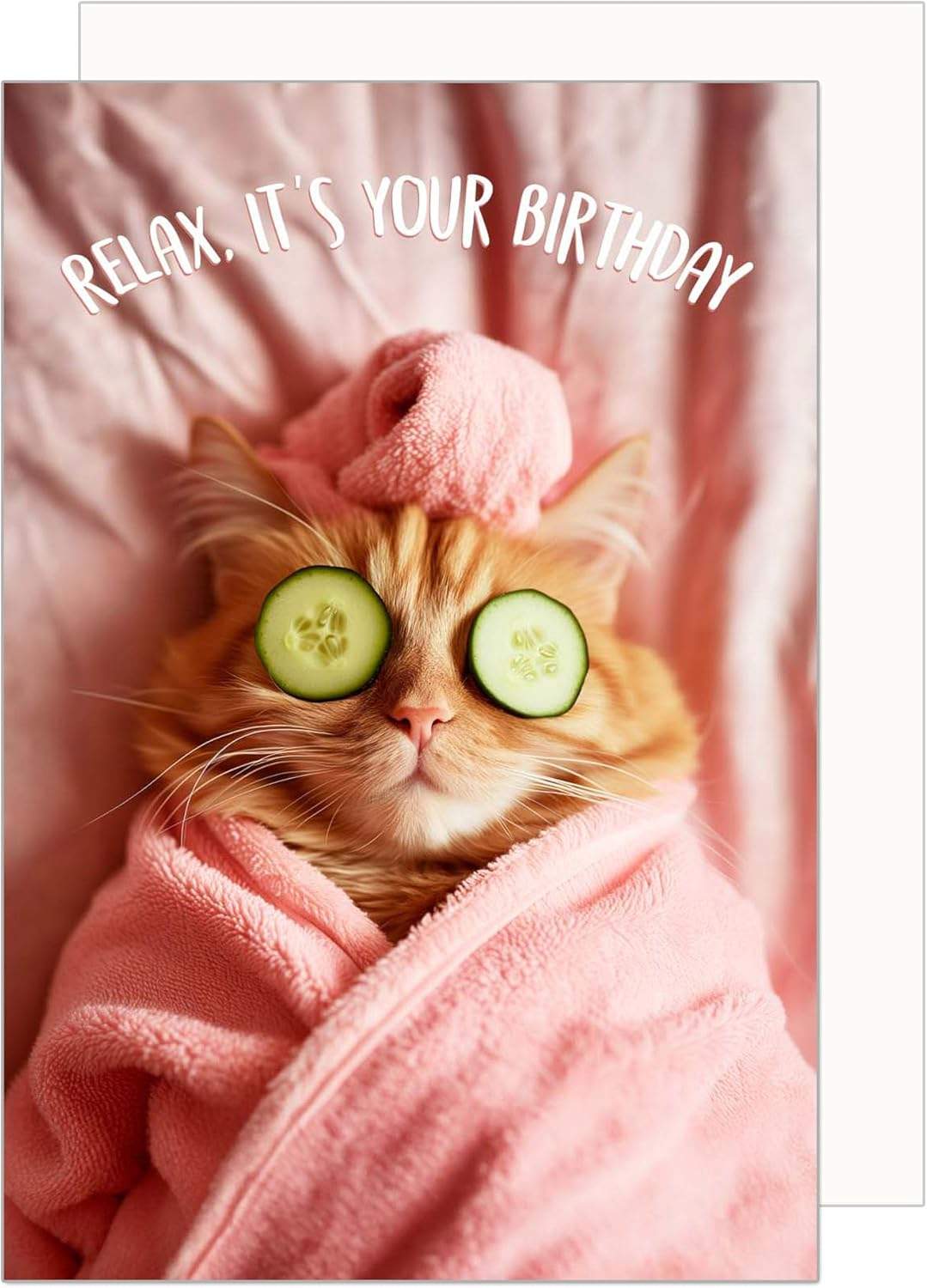 Kartka urodzinowa z humorystycznym kotem i napisem It’s Your Birthday