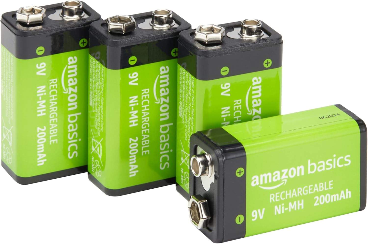 Zestaw 4 ładowalnych baterii 9V Amazon Basics