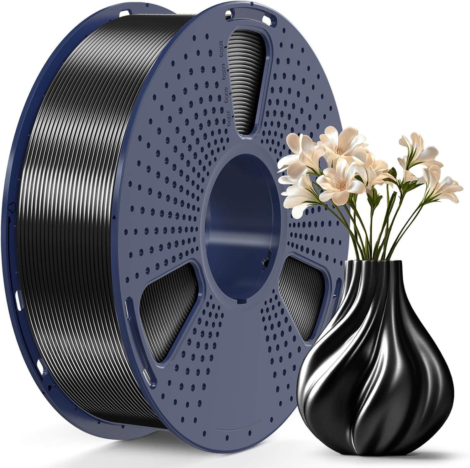 Szpula SUNLU Silk PLA+ w kolorze czarnym