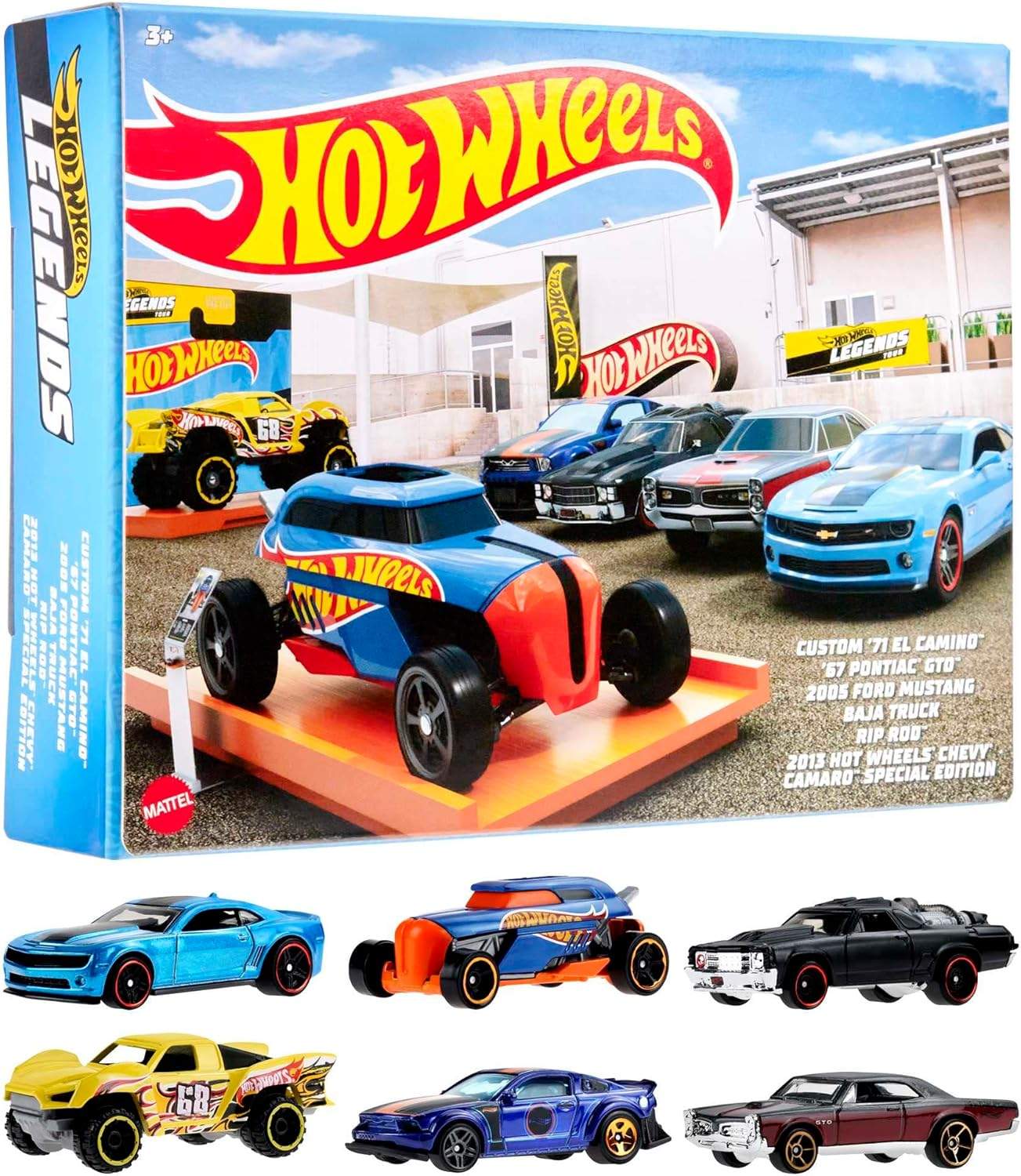 Zestaw 6 samochodzików Hot Wheels Legendy w różnych kolorach