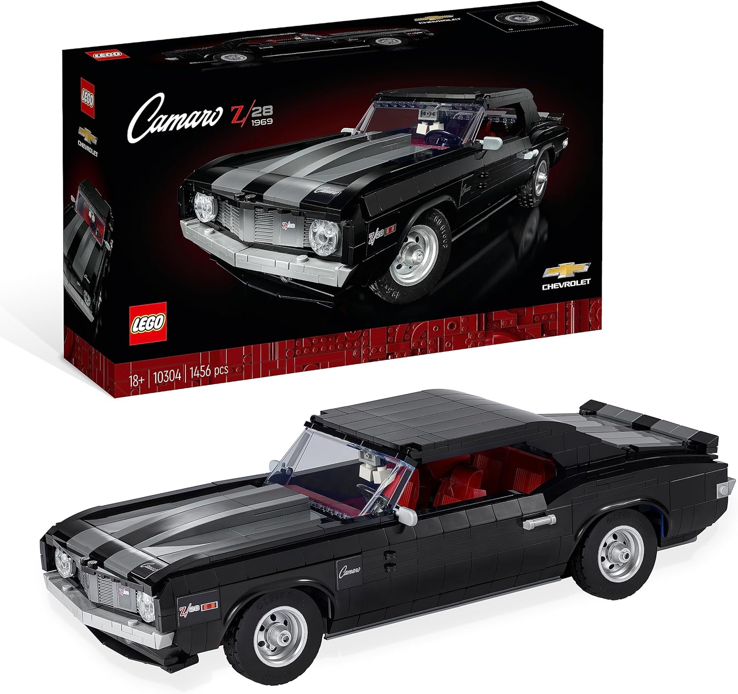 LEGO Chevrolet Camaro Z28 - widok z boku z otwartymi drzwiami