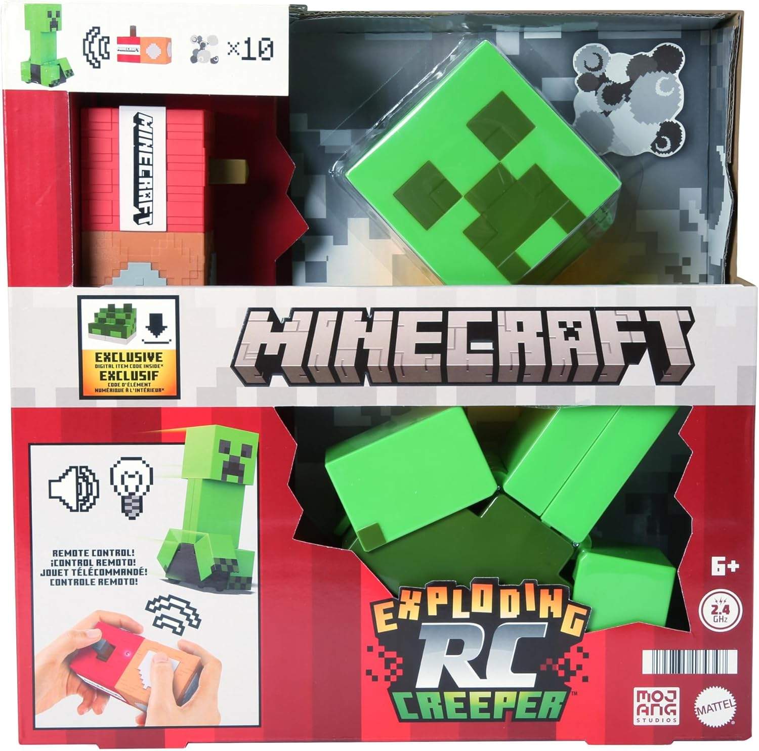 Eksplodujący Creeper Minecraft z efektem świetlnym