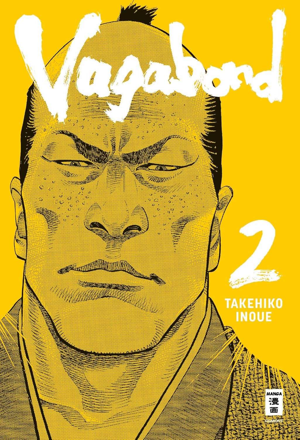 Okładka mangi Vagabond 02 z samurajem w dynamicznej pozie